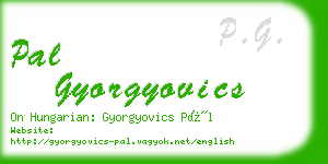 pal gyorgyovics business card